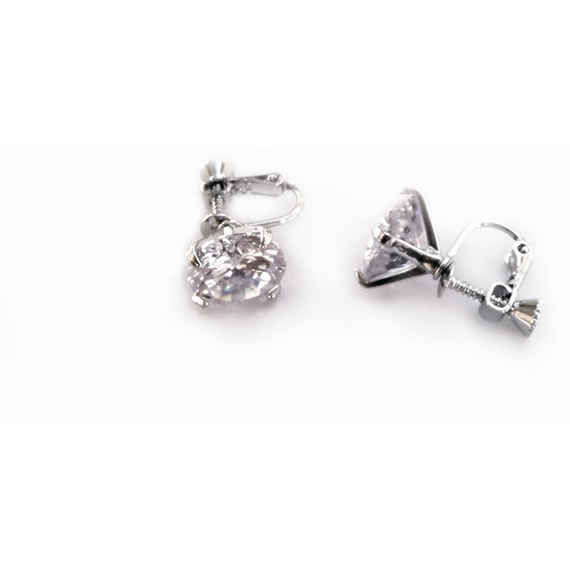 FH2 12MM Clear Clip On Stud Earrings AZ00181