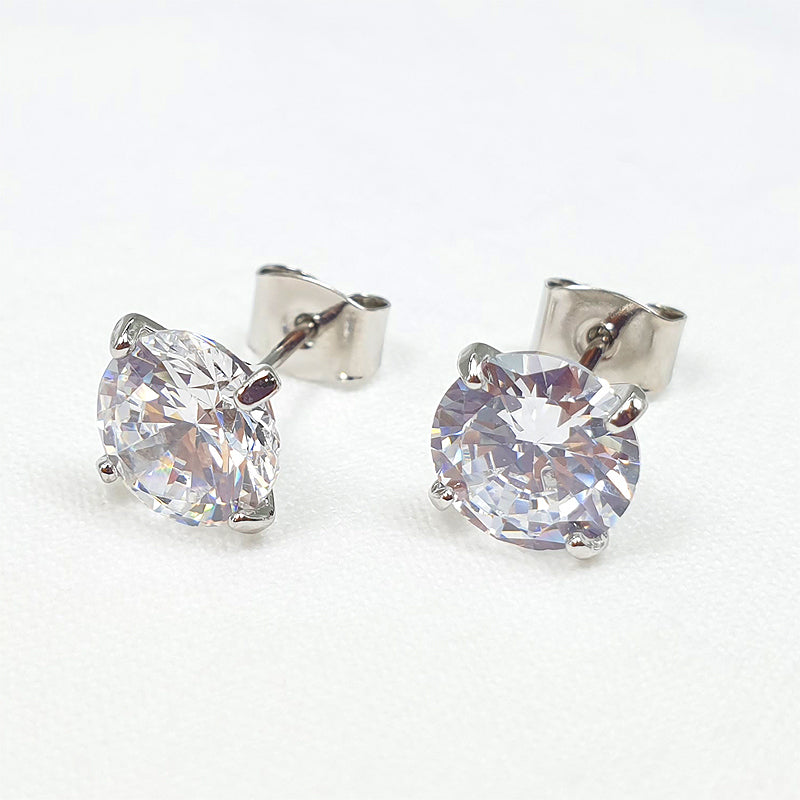 FH2 8MM Cubic Zirconia Stud Earrings AZ0016