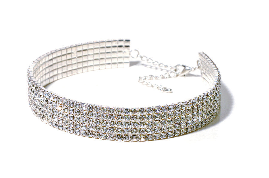 FH2 5 Row Crystal Stretch Choker AZ0027