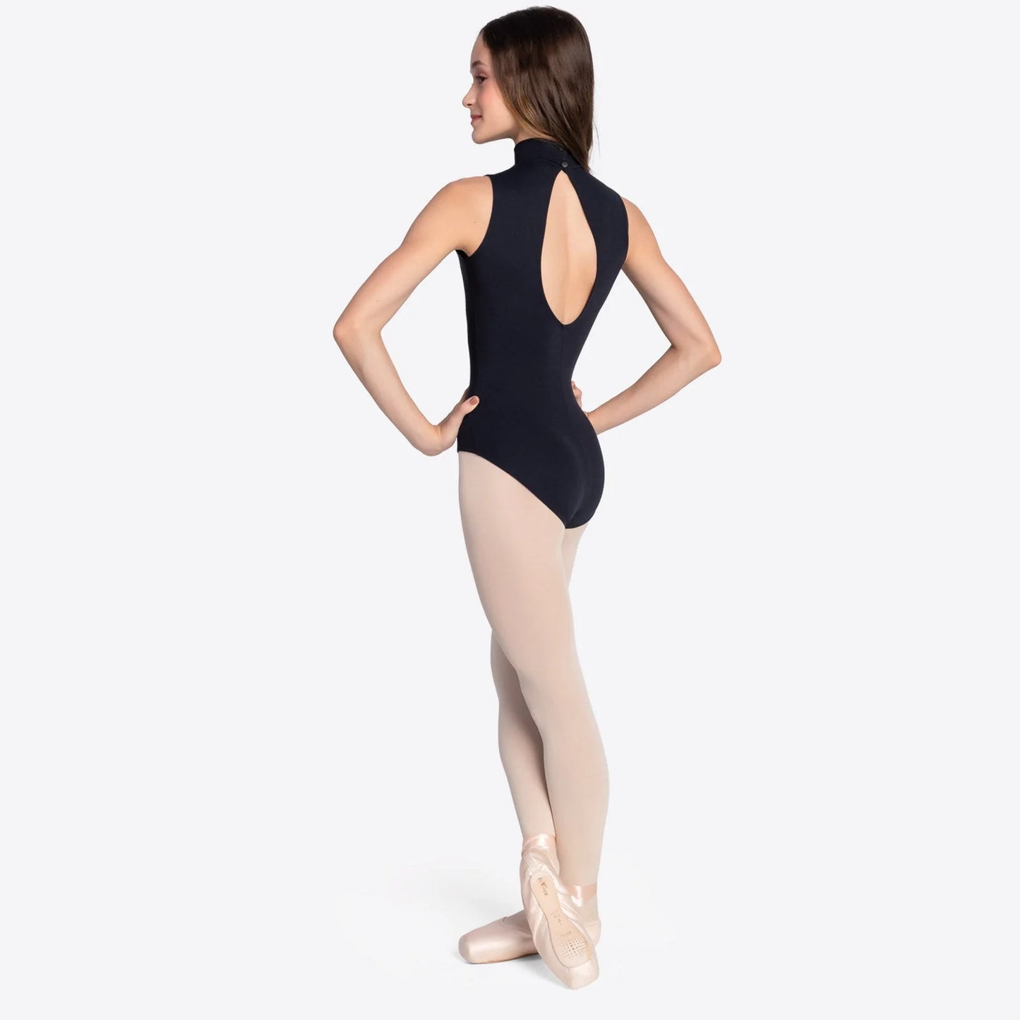 So Danca Mock Neck Leotard with Keyhole Opening and Double Snaps SL176
