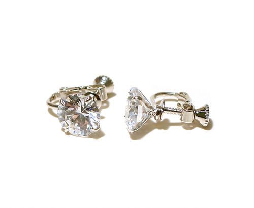 FH2 10MM Clear Clip On Stud Earrings AZ00171