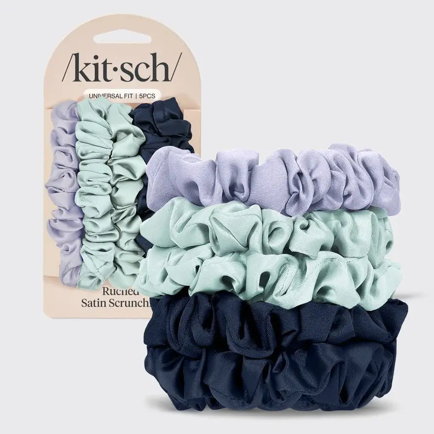 Kitsch Ruched Satin Scrunchies - Garden Bouquet 501598