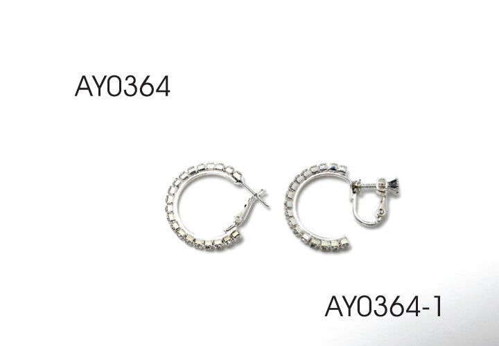 Small Pierced Rhinestone Hoop Earrings