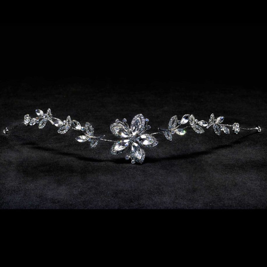 Rhinestone Flower Bun Wrap - 27cm