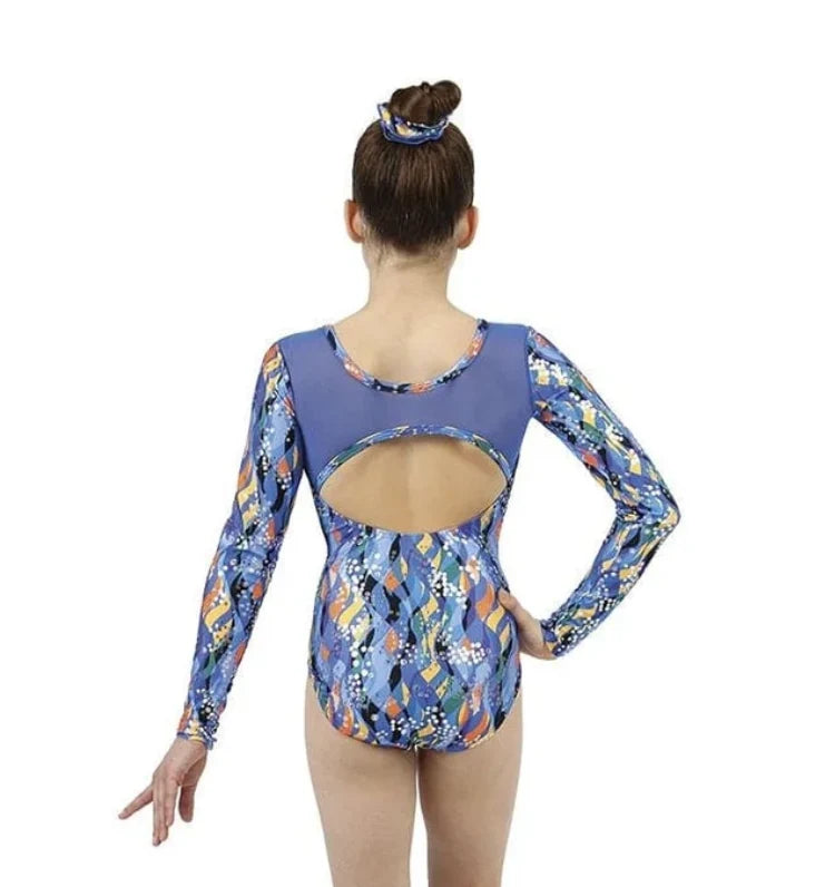 Long Sleeve Gymnastics Leotard with Back Cutout