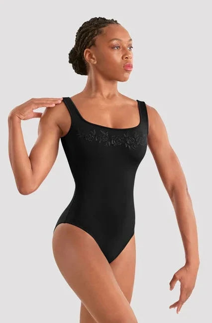 Mirella Adagio Floral Embelished Mesh Back Tank Leotard M50010LM