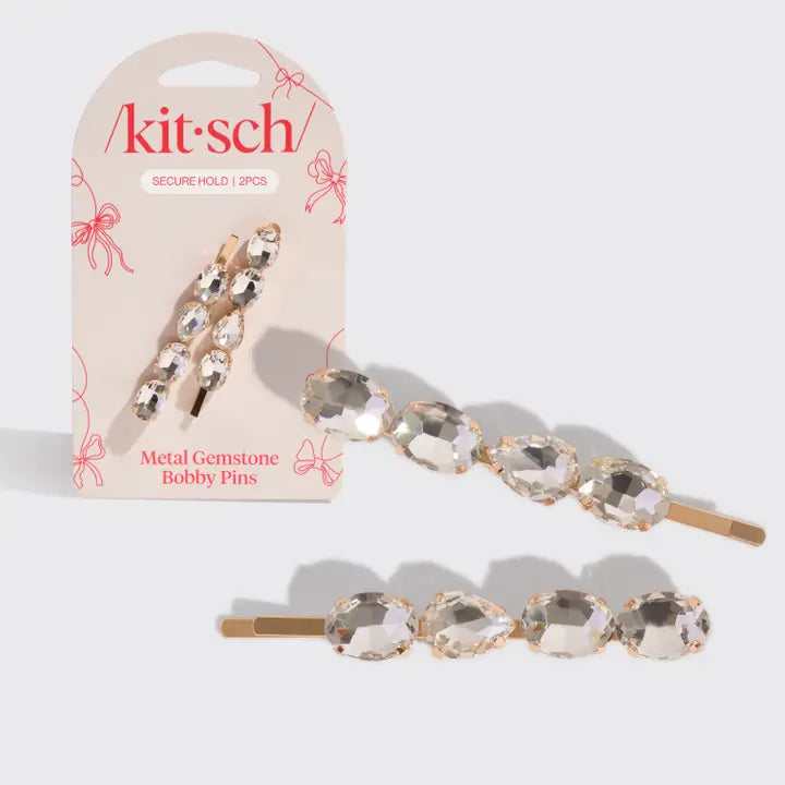 Kitsch Holiday Gemstone Bobby  Pins 2Pc Set 503721