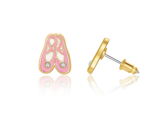 Girl Nation Ballet Slippers Stud Earrings J456S