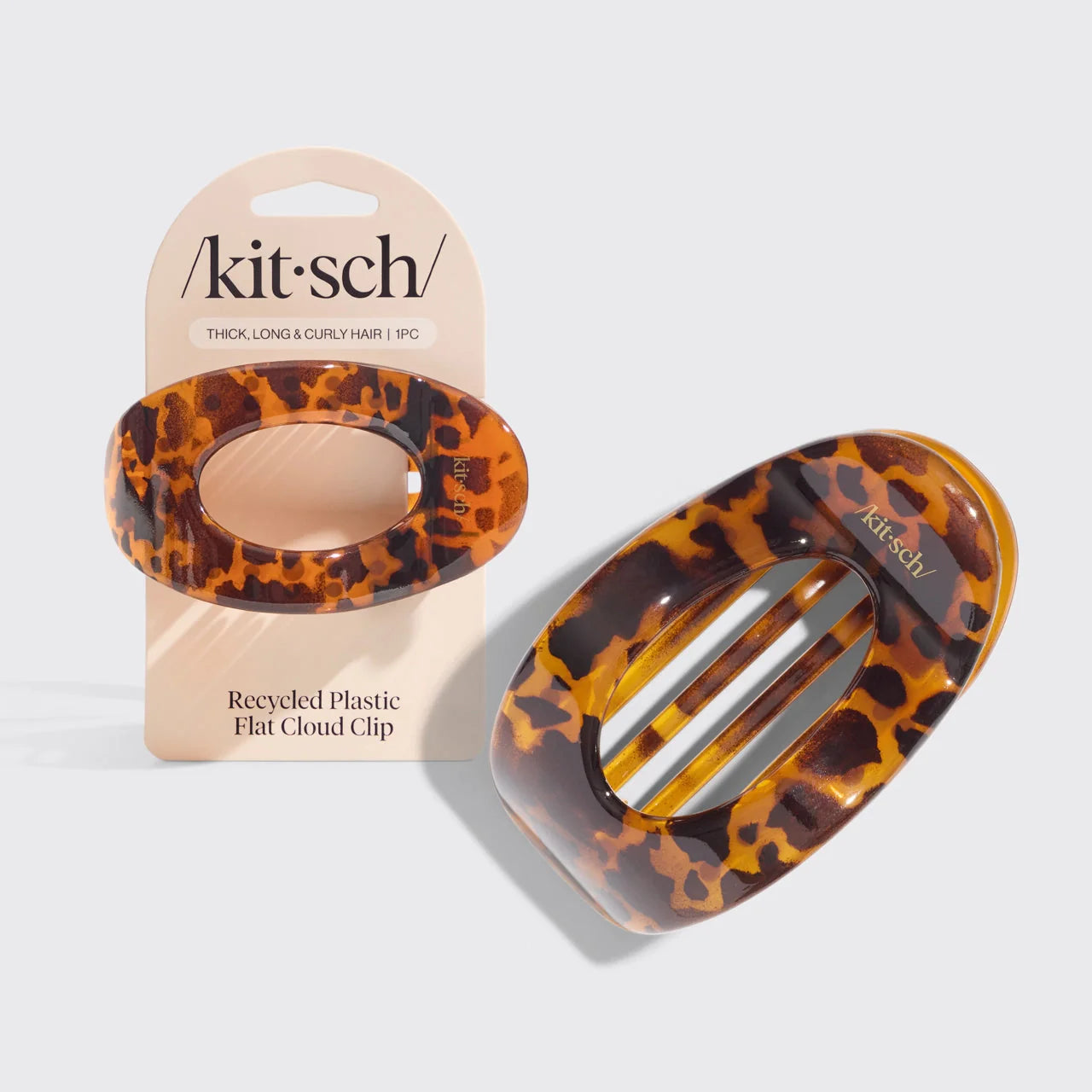 Kitsch Recycled Plastic Large Flat Cloud Clip - Tort 69032