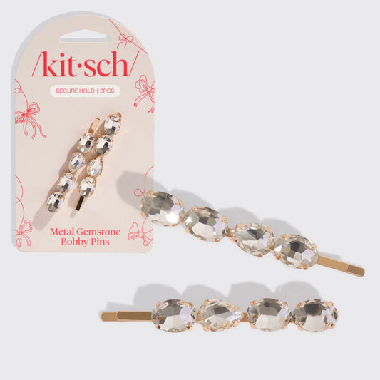 Kitsch Holiday Gemstone Bobby  Pins 2Pc Set 503721