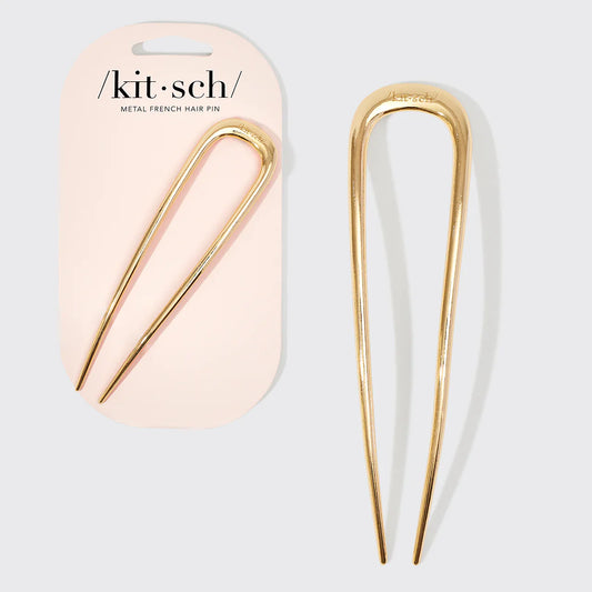 Kitsch Metal French Hair Pin - Gold 64266