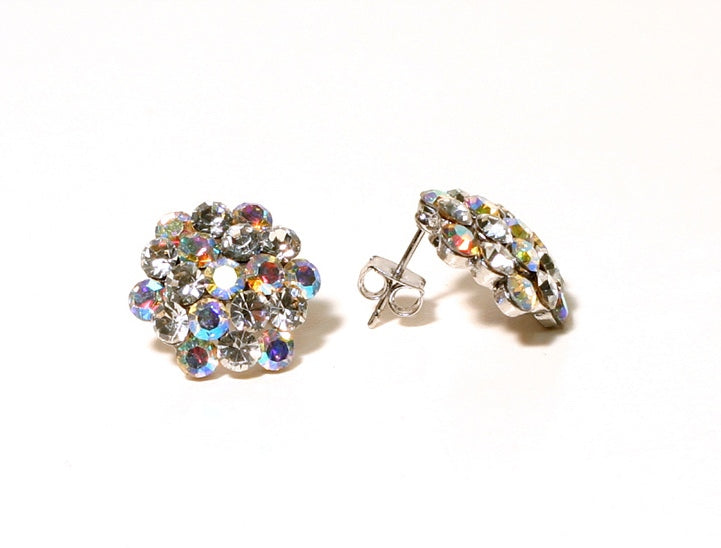 Cluster Earrings - AB - Pierced