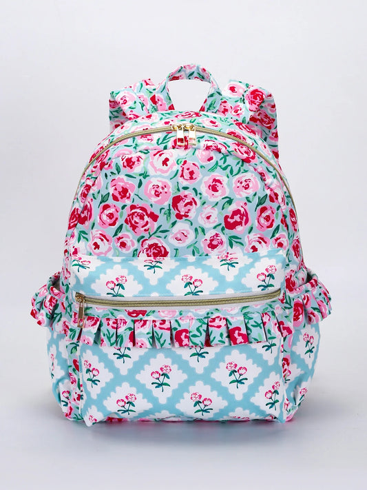 SKP Pink Flower Ruffle Backpack BA0100-M