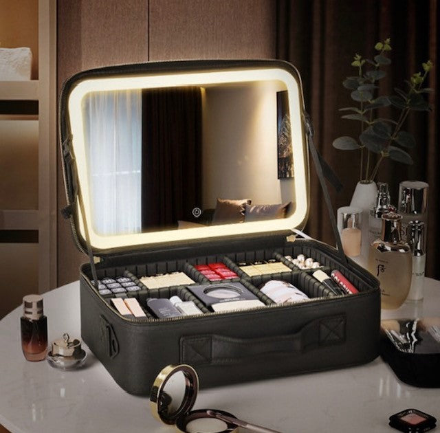 Cheetah Cosmetic Case with LED Lighting