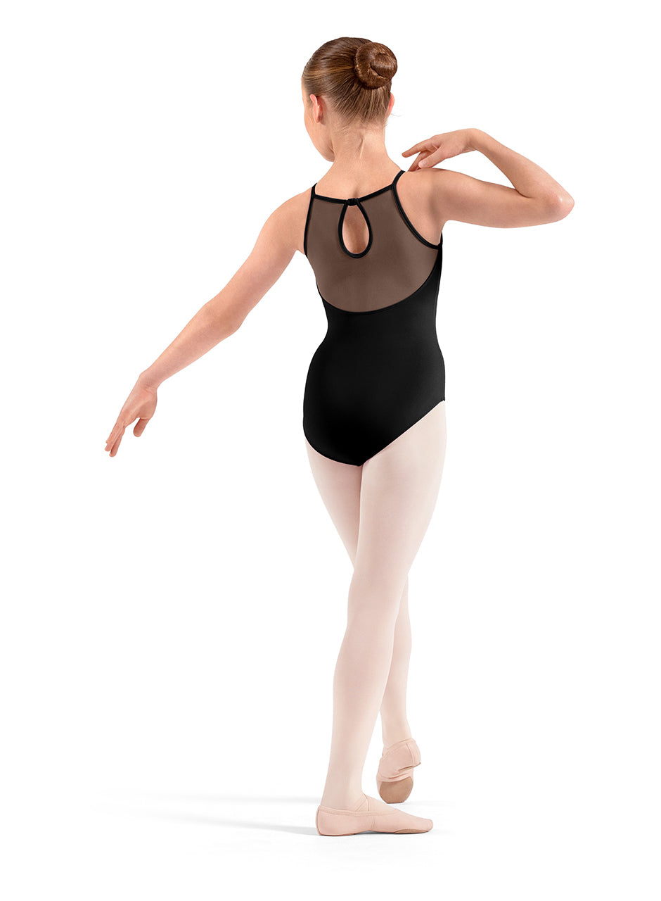 Mirella Adagio Kids Floral Embroidered Keyhole Halter Leotard M40007C