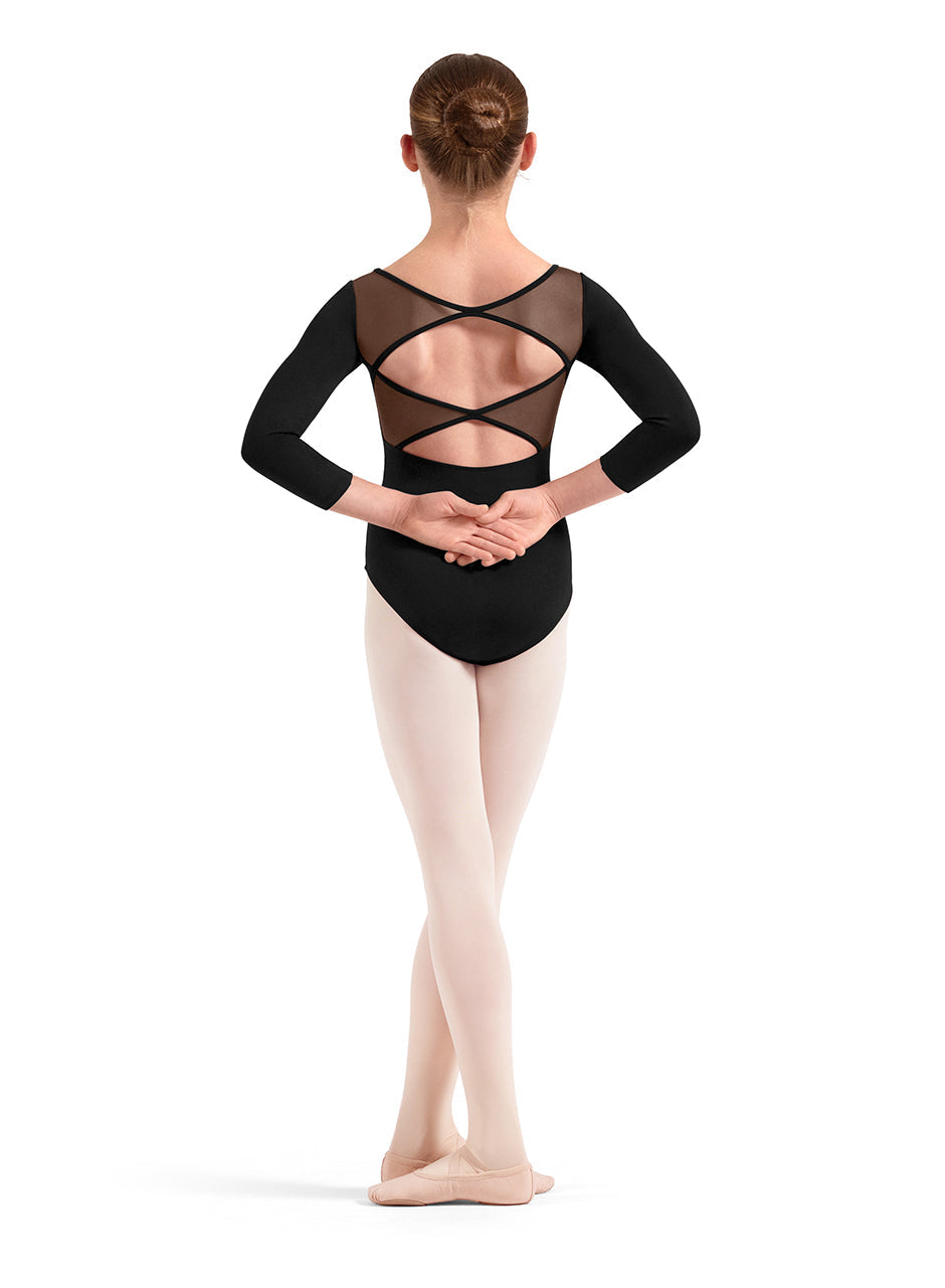 Mirella Adagio Kids Embroidered 3/4 Sleeve Leotard M60004C