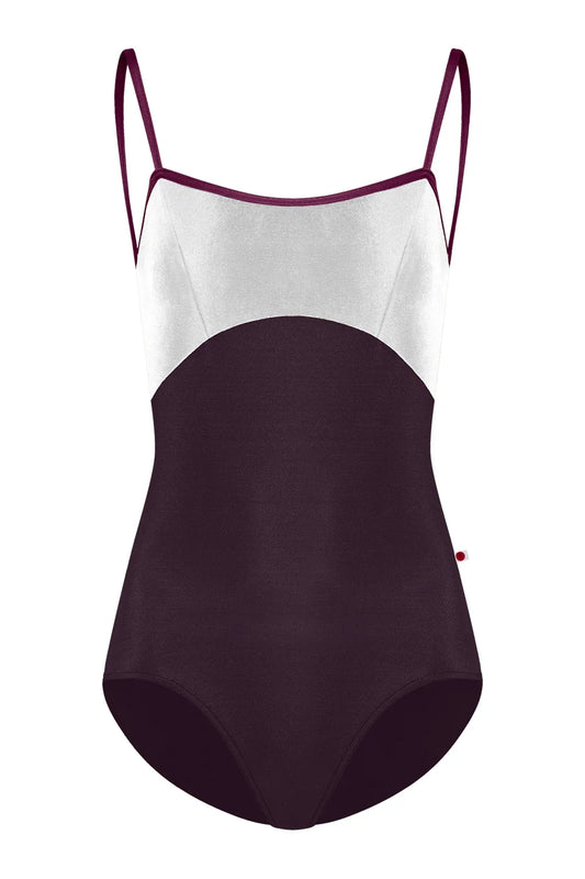 Yumiko Denise Leotard in Eggplant and White