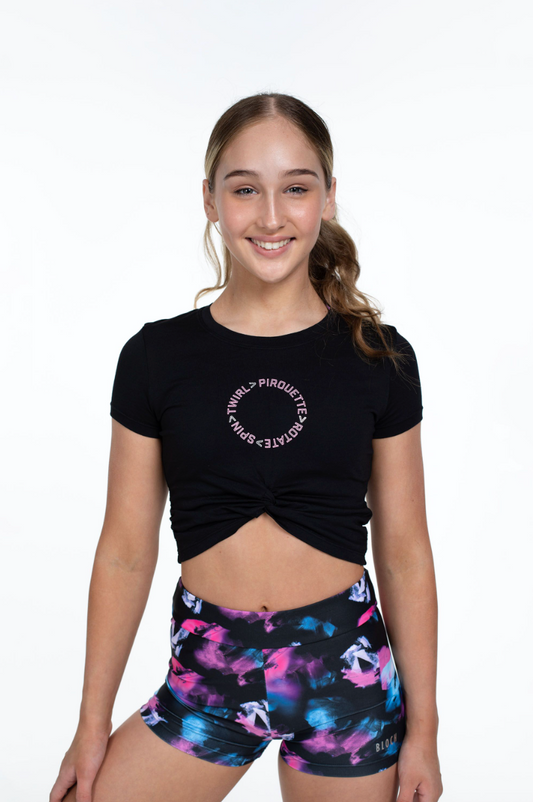 Bloch x Flo Active Mock Tie Crop Tee FM813