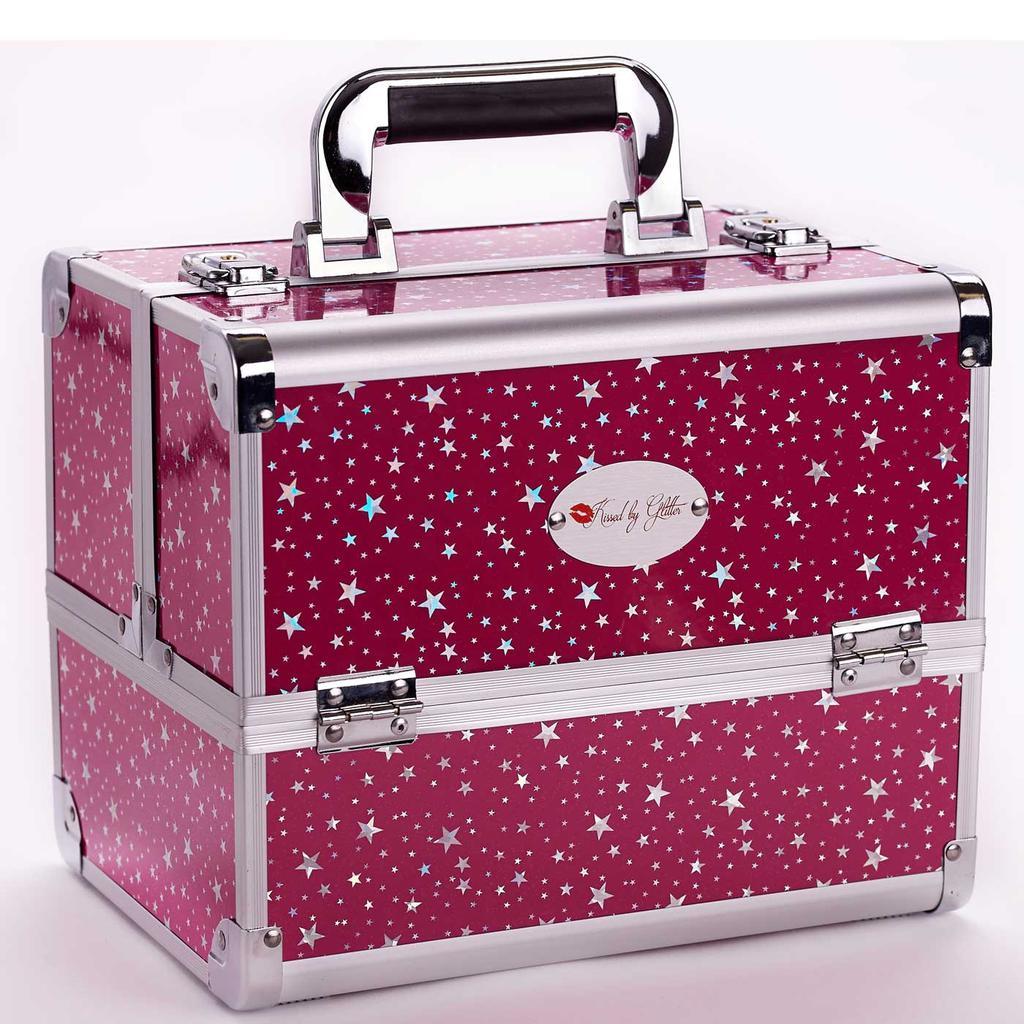 KBG Hot Pink Star Makeup Case with Mirror DS1005M