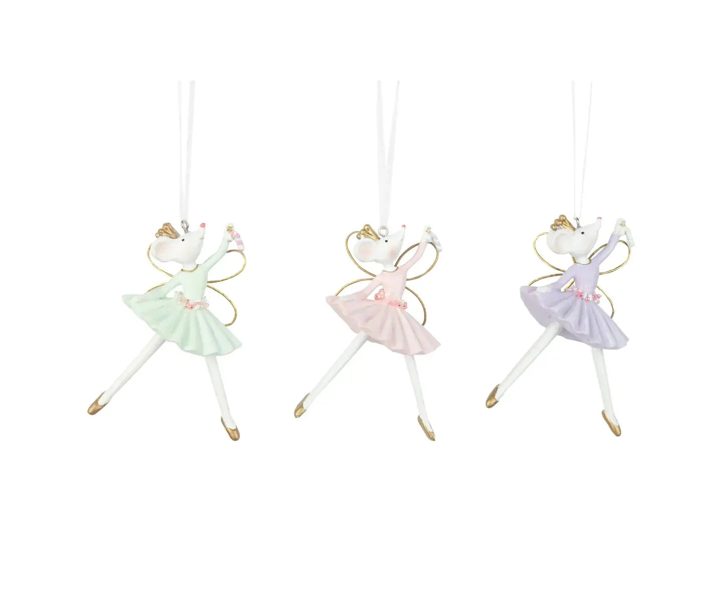 Resin Ballerina Mice Ornaments