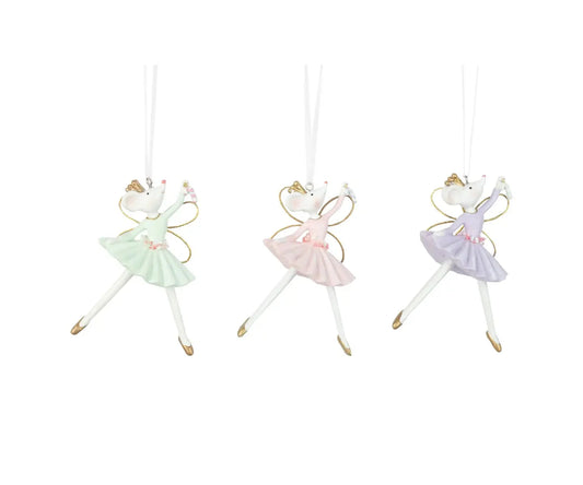 Resin Ballerina Mice Ornaments