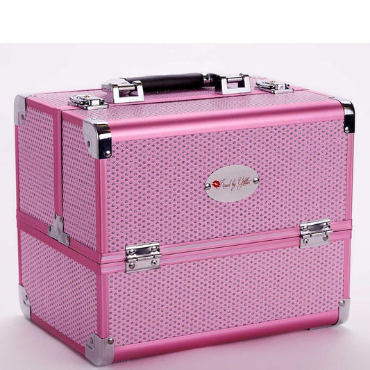 KBG Light Pink Diamond Makeup Case with Mirror DS1001M