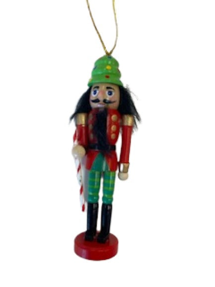 Nutcracker with a Candy Cane Ornament