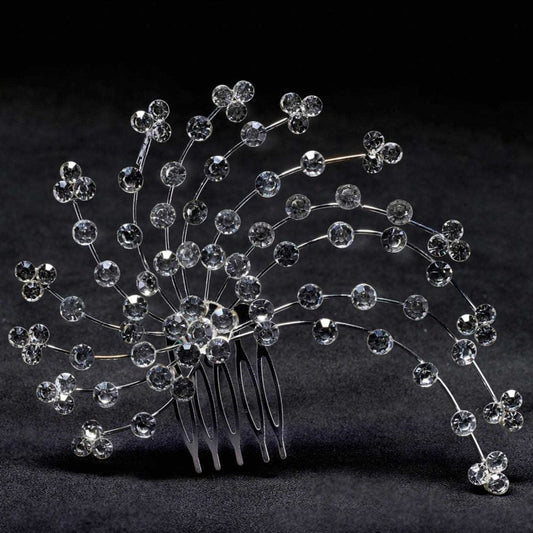 Peacock Hair Comb - Crystal/AB