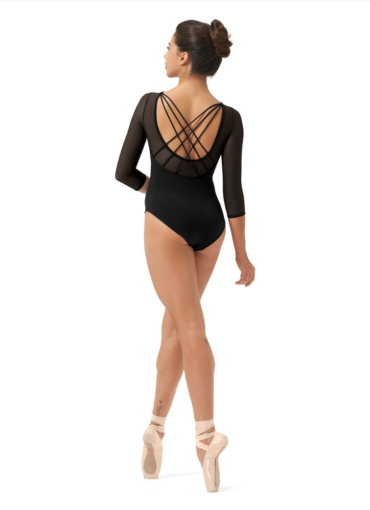 Mirella 3/4 Sleeve Leotard with Low Strappy Back M1022LM