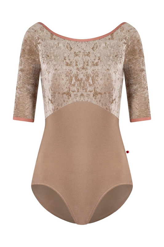 Yumiko Sofiane Half Sleeve Leotard in Toffee FW23-17