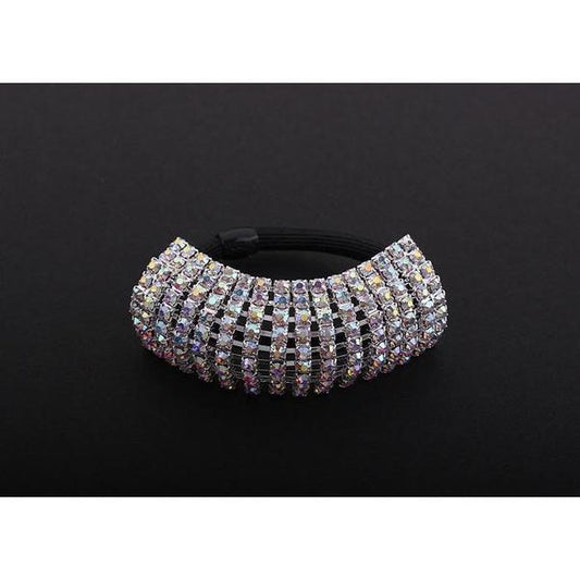 Nine Row AB Rhinestone Ponytail Holder