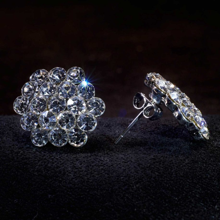 Crystal Cluster Earring Pierced