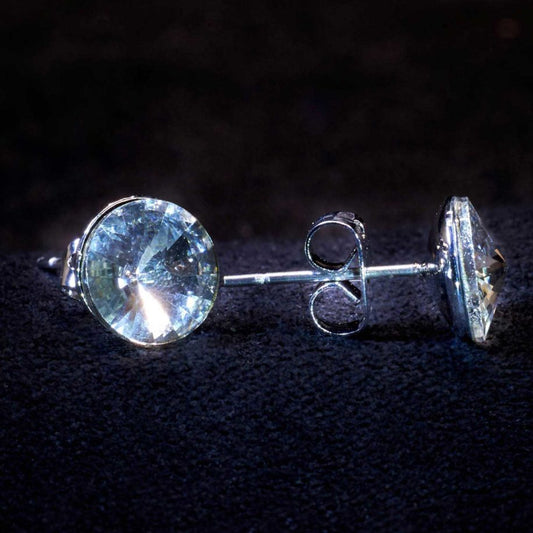 Crystal Stud Earring 8mm Pierced