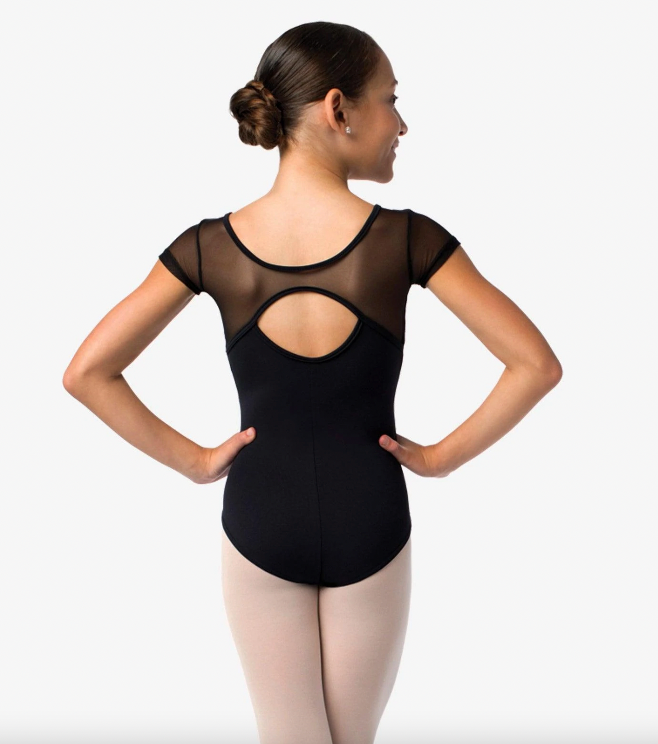 So Danca Nikita Mesh Cap Sleeve Leotard with Keyhole Back SL140