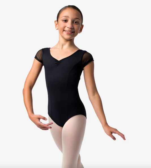 So Danca Nikita Mesh Cap Sleeve Leotard with Keyhole Back SL140